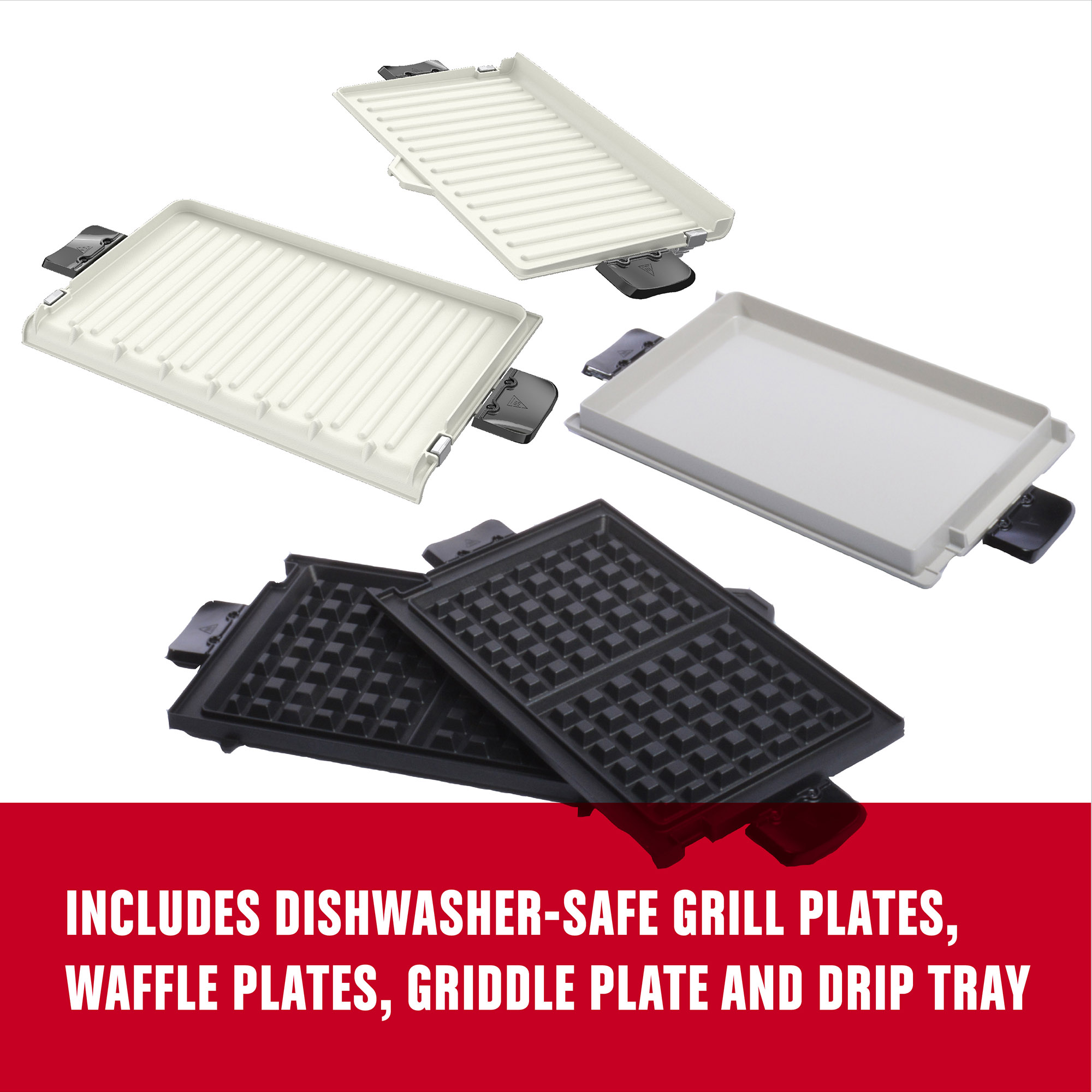 Grill & Broil with Waffle Plates & Ceramic Griddle Plate Purple